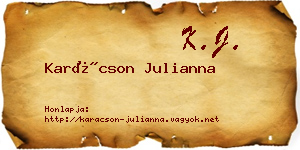 Karácson Julianna névjegykártya