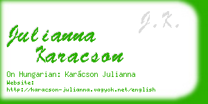 julianna karacson business card