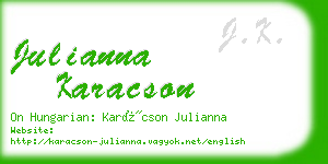 julianna karacson business card
